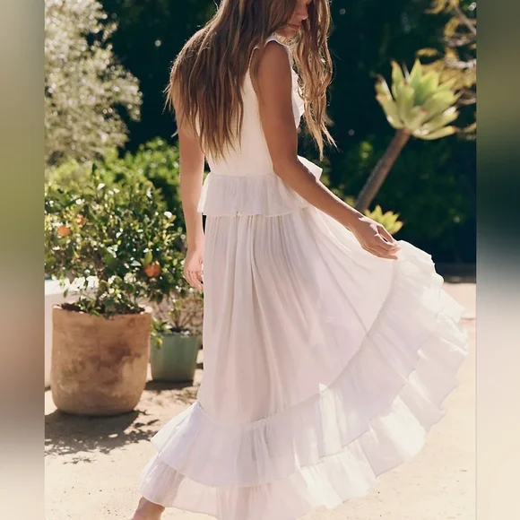 Free People Sunsational Midi Dress In Ivory - Picture 2 of 5